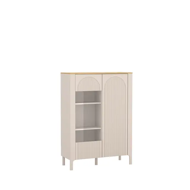 Witryna Marbella 103 cm kaszmir / dąb vicenza — widok z tyłu