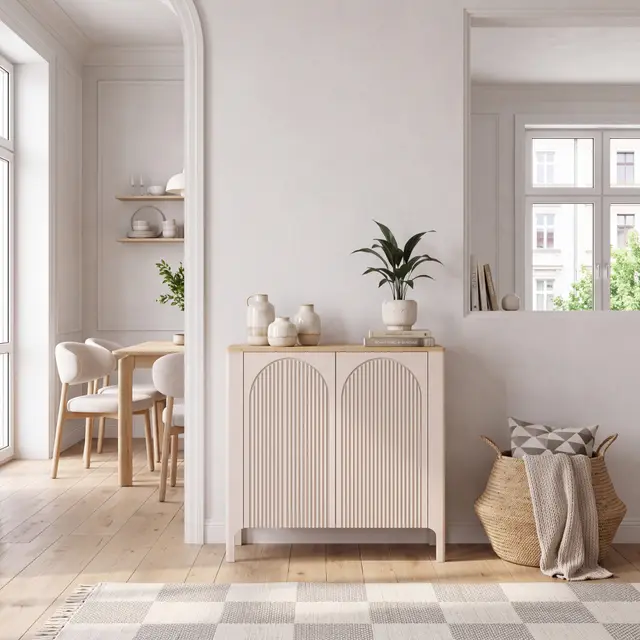 Komoda Marbella 103 cm kaszmir / dąb vicenza — aranżacja