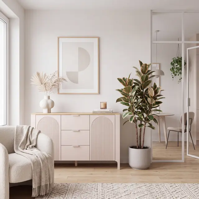 Komoda Marbella 153 cm kaszmir / dąb vicenza — aranżacja