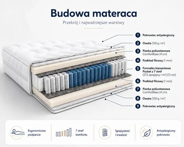 Materac kieszeniowy CLOUD — aranżacja