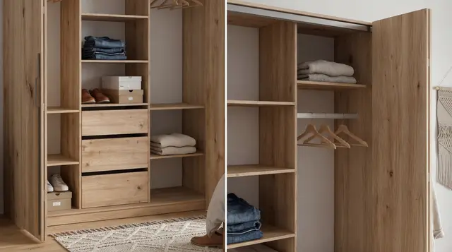 Szafa Bari 200 cm dąb artisan z drzwiami składanymi — zdjęcie 7