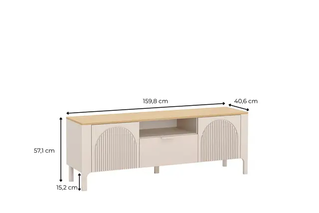 Szafka RTV Marbella 160 cm kaszmir / dąb vicenza — zdjęcie 8