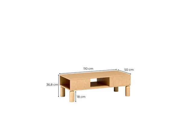 Stolik kawowy Sanden 110 cm dąb bookmatch — zdjęcie 7