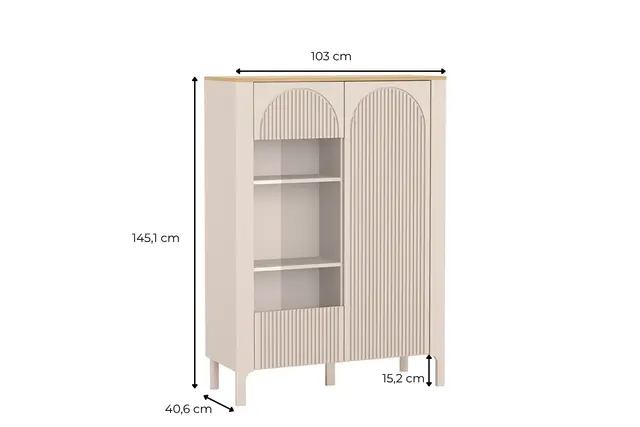 Witryna Marbella 103 cm kaszmir / dąb vicenza — detal