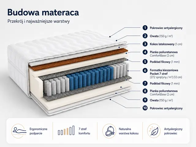Materac pocket z kokosem DREAM — aranżacja