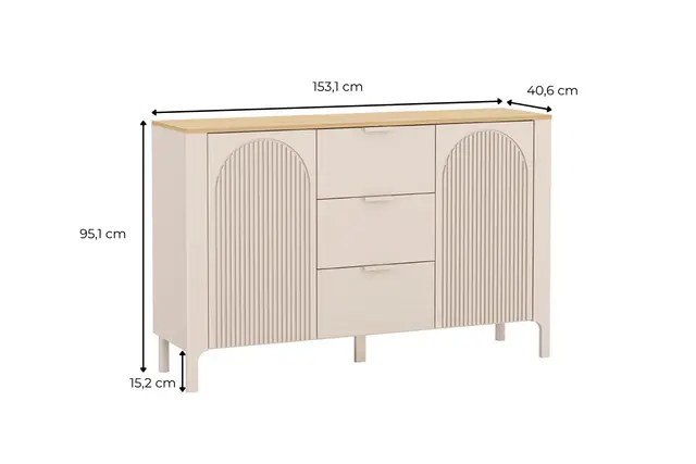 Komoda Marbella 153 cm kaszmir / dąb vicenza — detal
