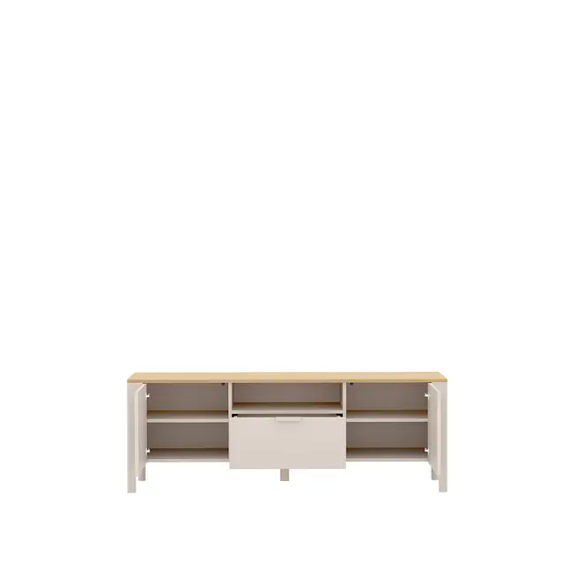 Szafka RTV Marbella 160 cm kaszmir / dąb vicenza — zbliżenie