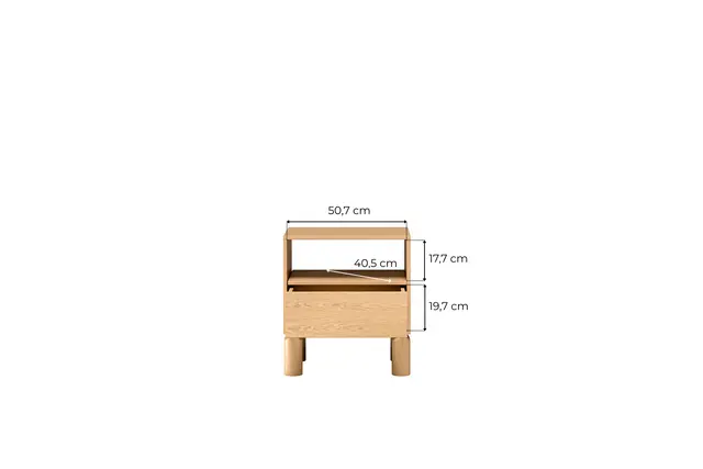 Szafka nocna Sanden 54 cm dąb bookmatch — zdjęcie 7