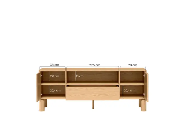 Szafka RTV Sanden 160 cm dąb bookmatch — zdjęcie 8