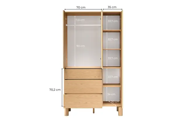 Szafa Sanden 110 cm dąb bookmatch — zdjęcie 9