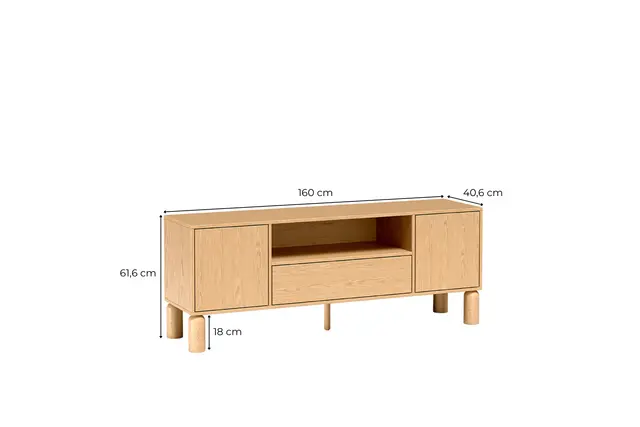 Szafka RTV Sanden 160 cm dąb bookmatch — zdjęcie 7