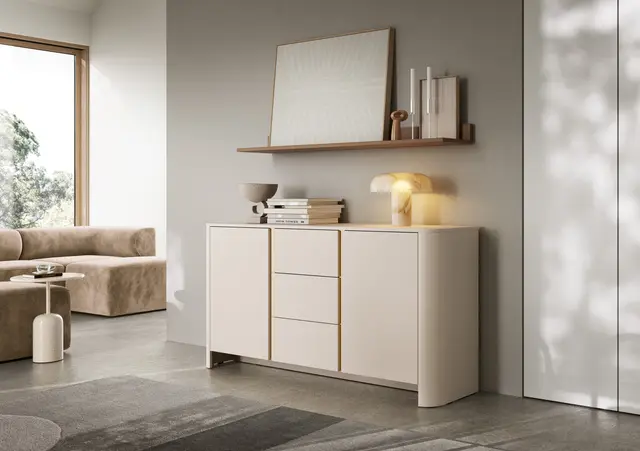Komoda Sorento 168 cm z szufladami, cashmere gold — aranżacja