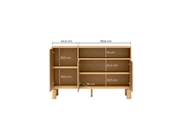Komoda Sanden 140 cm dąb bookmatch — zdjęcie 9