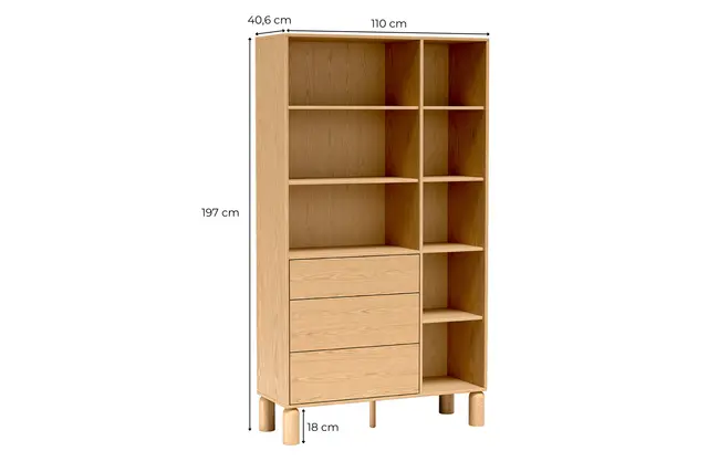 Regał Sanden 110 cm dąb bookmatch — zdjęcie 8