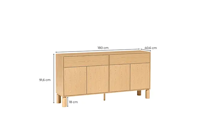 Komoda Sanden 180 cm dąb bookmatch — zdjęcie 7