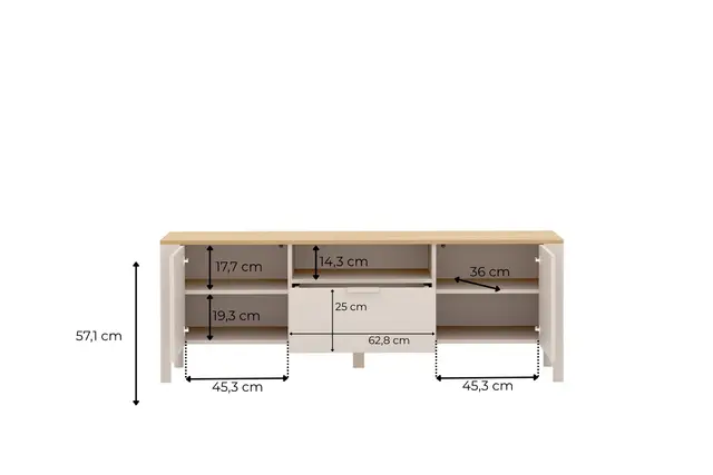 Szafka RTV Marbella 160 cm kaszmir / dąb vicenza — zdjęcie 7