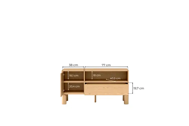 Szafka RTV Sanden 120 cm dąb bookmatch — zdjęcie 7