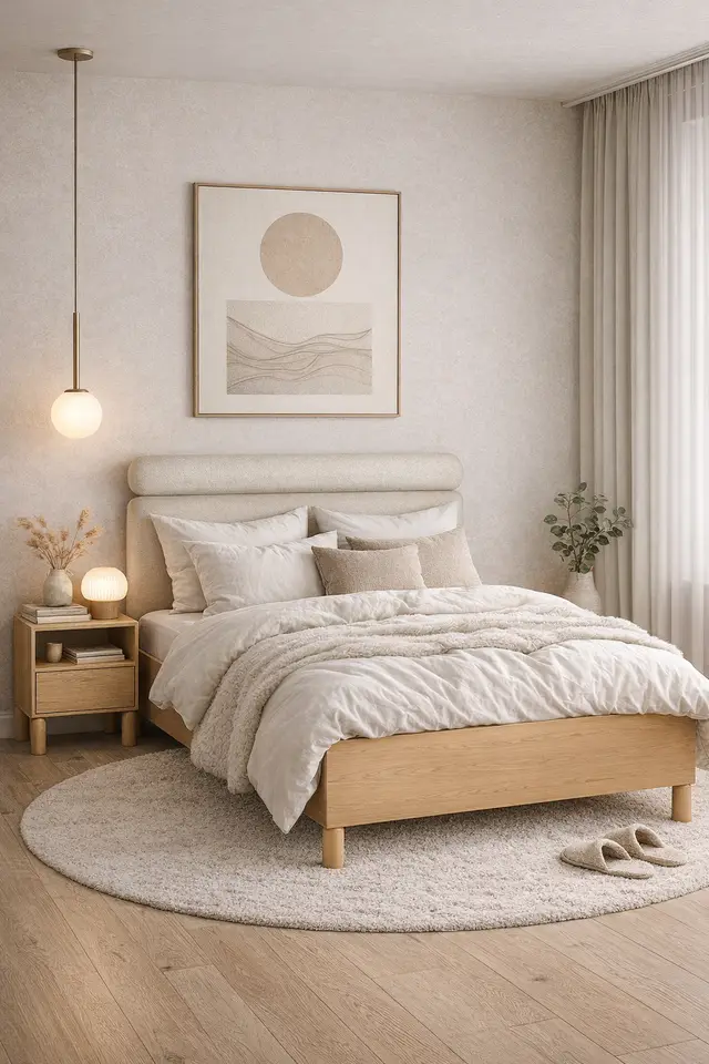 Szafka nocna Sanden 54 cm dąb bookmatch — zbliżenie