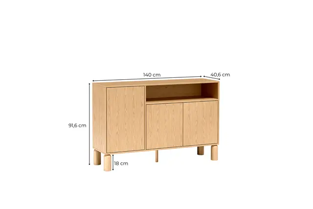 Komoda Sanden 140 cm dąb bookmatch — zdjęcie 8